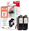 313021 - Peach Doppelpack Tintenpatronen color kompatibel zu BCI-24C*2, 6882A002 Canon