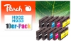 319976 - Peach 10er-Pack Tintenpatronen kompatibel zu No. 932, No. 933, CN057A, CN058A, CN059A, CN060A HP
