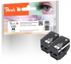 320389 - Peach Doppelpack Tintenpatronen schwarz kompatibel zu T02E1, No. 202 bk*2, C13T02E14010*2 Epson